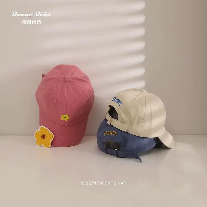 Casquette de Baseball pour enfants, jolie fleur, couleur unie, chapeau en langue de canard pour enfa