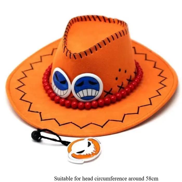 Chapeau de cowboy 2D mignon et original One Piece Portgas D Ace, chapeau de plage, accessoire de dég