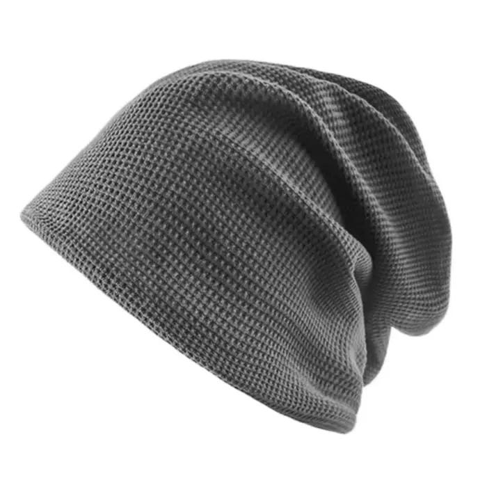 Bonnets décontractés pour hommes et femmes, chapeau d'hiver tricoté doux, couleur unie, Bonnet Hip-h