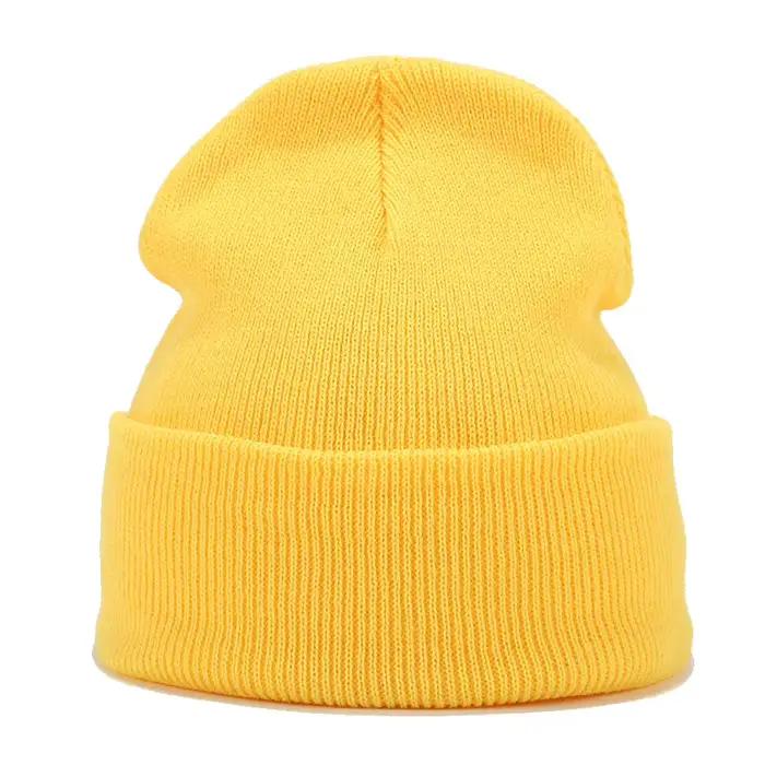 Bonnets tricotés pour hommes et femmes en automne et en hiver, couleur pure, simples et polyvalents.