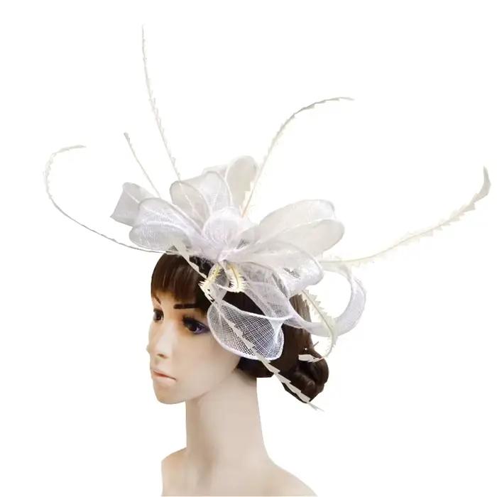 Fascinateur vert élégant pour femmes, chapeaux de mariage, vêtements de sauna d'église, nœud papillo