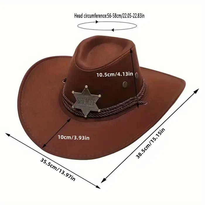 Chapeau de cowboy classique style western avec large bord, unisexe, idéal pour les voyages, la pêche