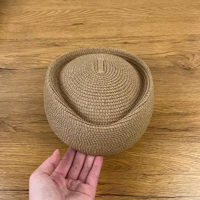 Chapeau de stewardesse vintage, chapeau de pilote d'avion, chapeau de mode d'été en paille, béret un