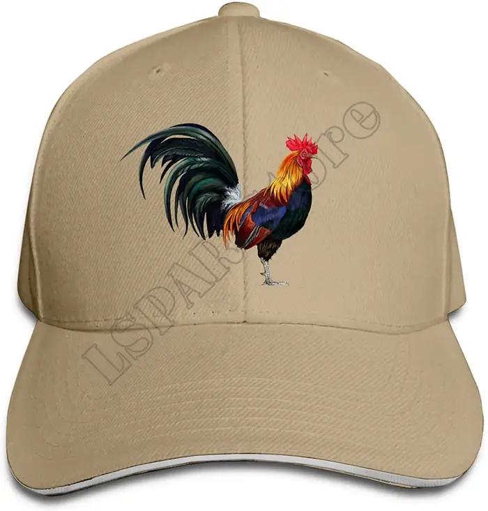 Casquette de Baseball à visière de poulet coq, chapeau de soleil, casquette Sandwich