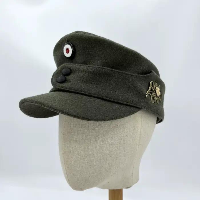Chapeau allemand casquette d'hiver montagne vert officier vintage