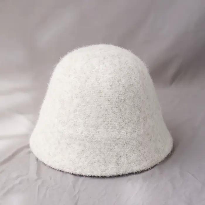 Chapeau seau en laine pour femmes, chapeaux de pêcheur Vintage, casquette polyvalente, chapeau en fe