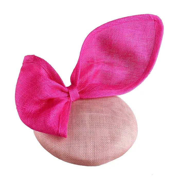 Sinamay Birde Gatineau Inery Cap, 4 couches de lin, nœud de mariage, chapeau Fascinator avec bandeau