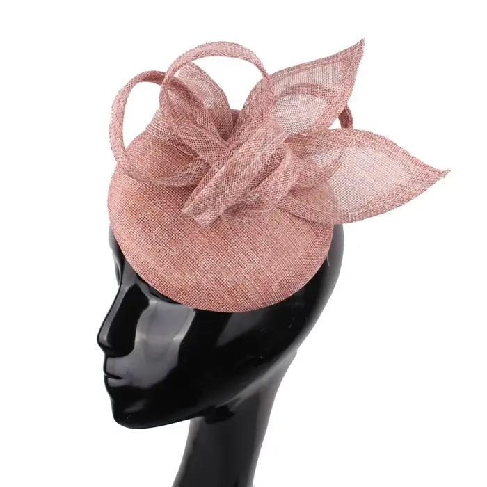 Chapeau fascinateur de mariage, Imitation Sinamay, pour fête, Cocktail, chapellerie avec pinces à ch