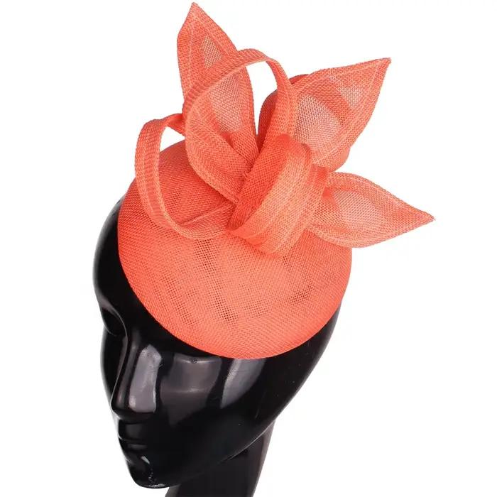 Chapeau fascinateur de mariage, Imitation Sinamay, pour fête, Cocktail, chapellerie avec pinces à ch