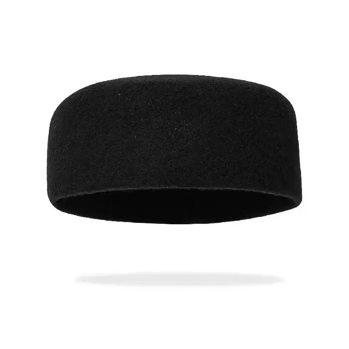 Chapeaux musulmans pour hommes, bérets rouges et noirs, en vraie laine, couvre-chef élégant, Hijabs 