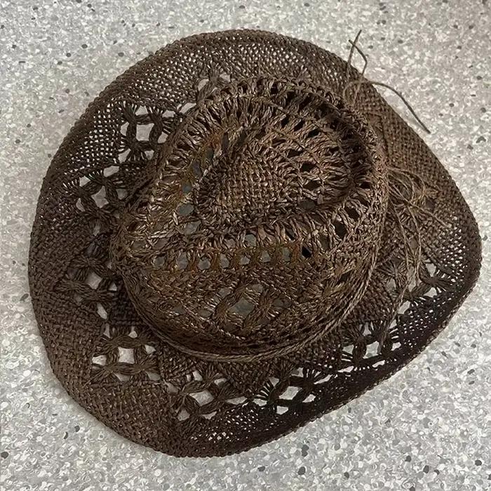 Nouveau Vintage été plage bohème chapeau de paille coquille femmes hommes Western Cowboy chapeaux pe