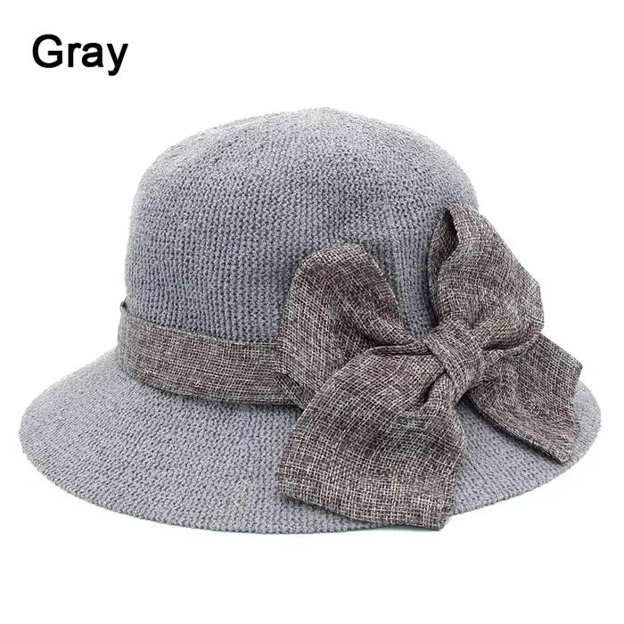 Femmes tricoté nœud seau chapeau décontracté Fishman casquettes printemps été chapeaux dôme laine Pa