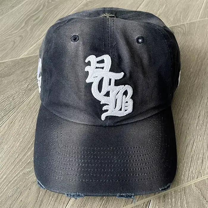 Casquette ajustée Vertabrae avec logo brodé, effet délavé, style décontracté, pour le sport et le ba