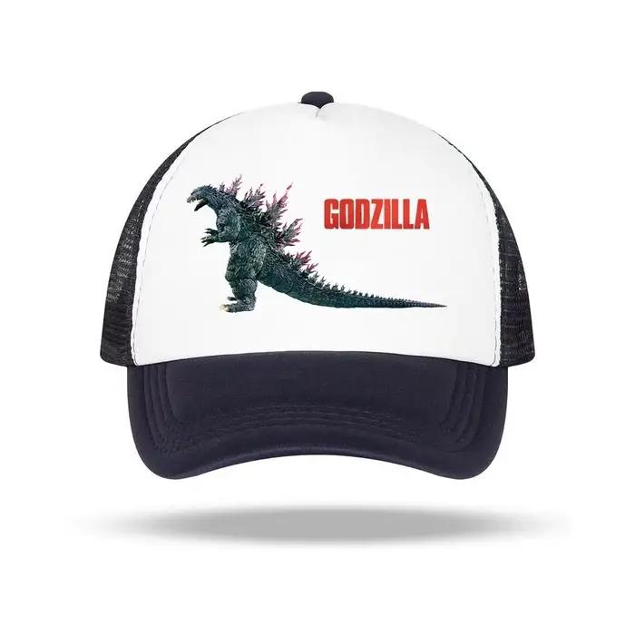 Godzillas Vs Kong casquette de Baseball film Anime dessin animé imprimé filet réglable maille crème 
