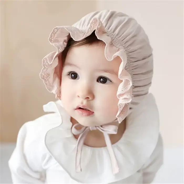 Dentelle nouveau-né bébé chapeau mignon coton enfants bébé fille chapeau casquette princesse infanti
