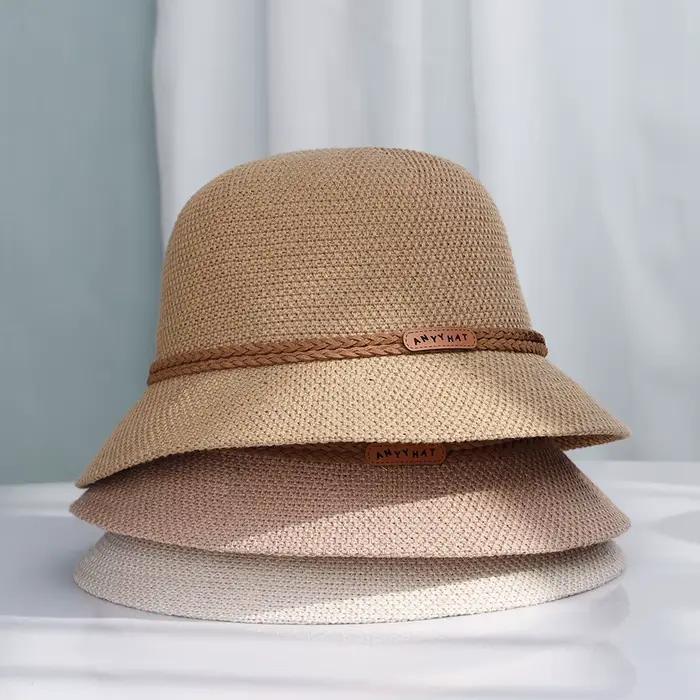 Chapeaux de paille pour femmes, panjamas, protection UV, pare-soleil, chapeaux de plage, mode, visiè