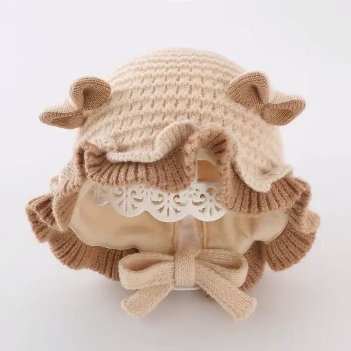 Bonnet en laine pour bébé, mignon, avec protection pour les oreilles, bonnet d'hiver épais et chaud 