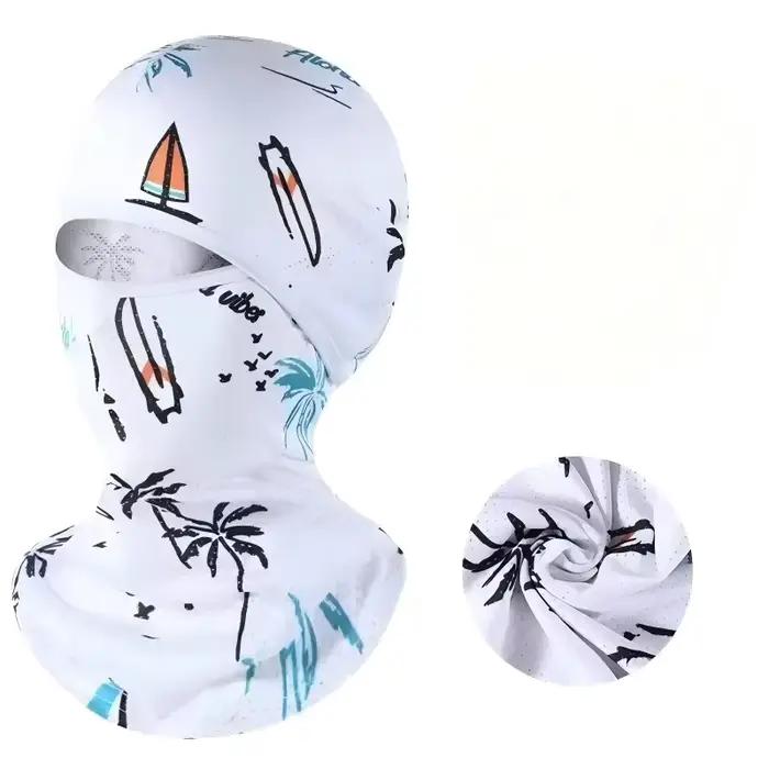 Cagoule d'été fraîche en soie glacée, casquette complète de cyclisme, Protection solaire Anti-UV, co
