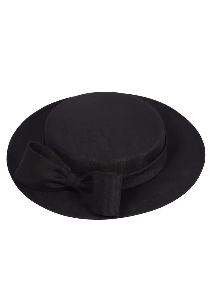 Chapeau fascinateur ivoire à large bord élégant pour femmes, casquette Derby Kentucky à gros nœud, r