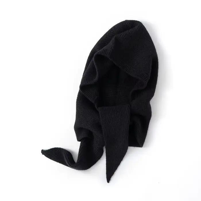 Chapeaux d'hiver pour femmes tricoté Polyester à capuche écharpe chapeau pour femmes cagoule tricot 