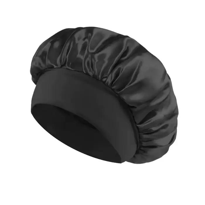 Bonnet doublé en Satin de soie douce, 1 pièce, grand Bonnet de cheveux en Satin, Bonnet de douche de
