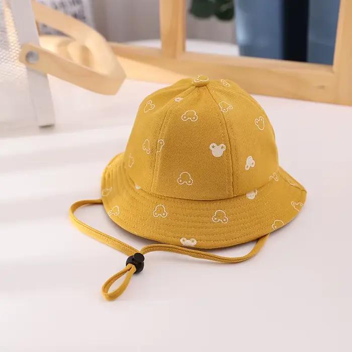 Chapeaux seau de Protection solaire pour bébé, imprimé de dessin animé mignon, pour enfant en bas âg