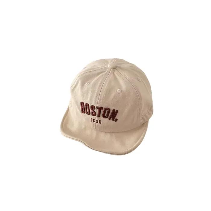 Chapeau de Baseball Vintage brodé pour bébé, à bord court, couleur unie, lettre, en coton, Style cor