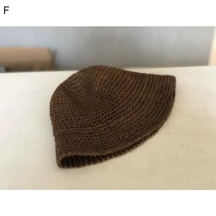 Chapeau de plage décontracté pour femme, chapeau de paille tendance, chapeau de pêcheur tissé à la m