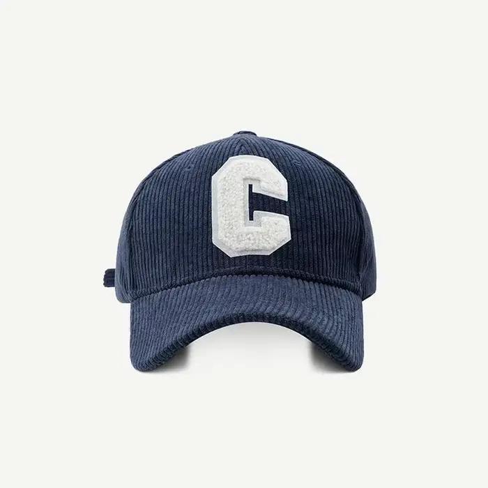 Nouvelle Casquette de Baseball en Velours Côtelé Tendance pour Femme, Casquette Snapback avec Lettre