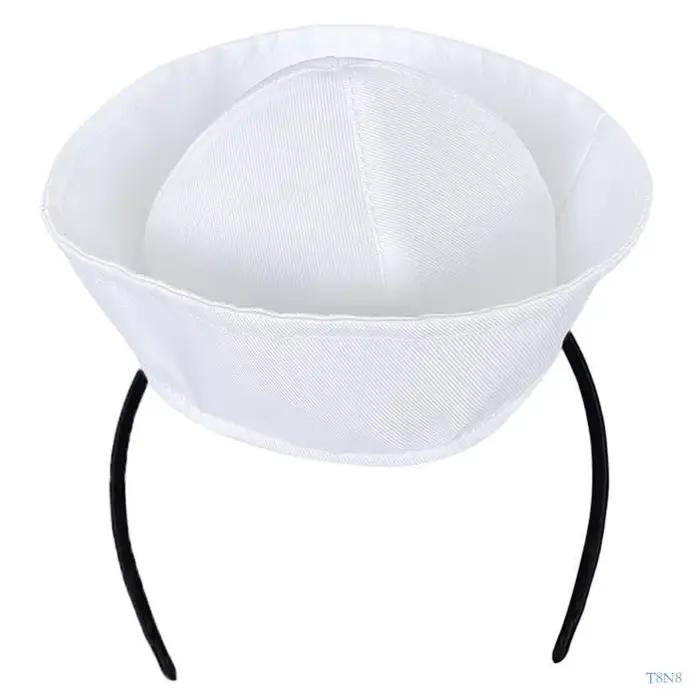 T8NB chapeau capitaine marin blanc, casquette capitaine, bandeau, chapeau Costume pour adultes, Cost