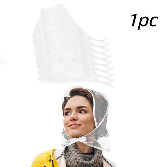 1/3/6 pièces, chapeau de pluie pour femmes avec pare-soleil écharpe imperméable transparente chapeau