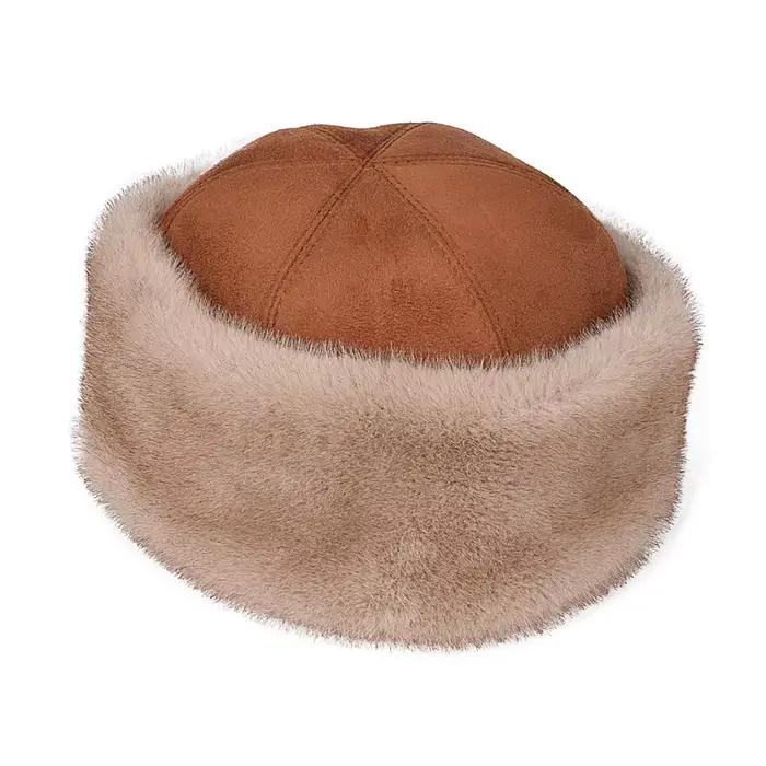 Chapeaux en fourrure véritable pour femmes et hommes, élégants, épais, style russe et coréen, noirs 
