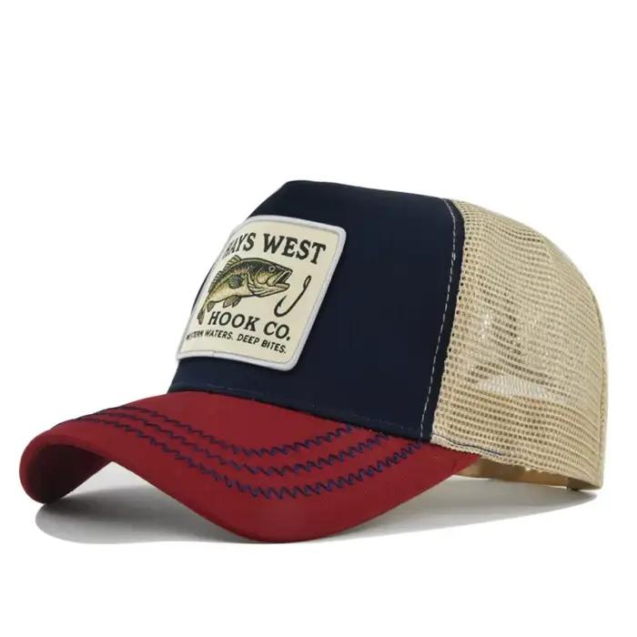 Casquettes de camionneur à la mode avec patchs brodés d'animaux, casquette de baseball à fermeture s