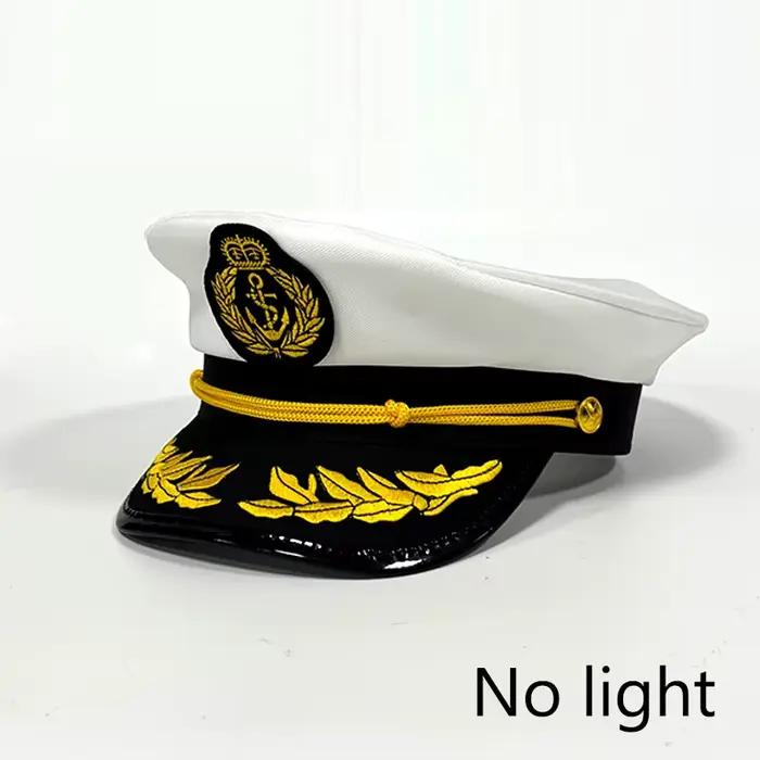 Chapeau militaire de capitaine de bateau de Yacht pour adulte, blé blanc, casquette de la marine lum