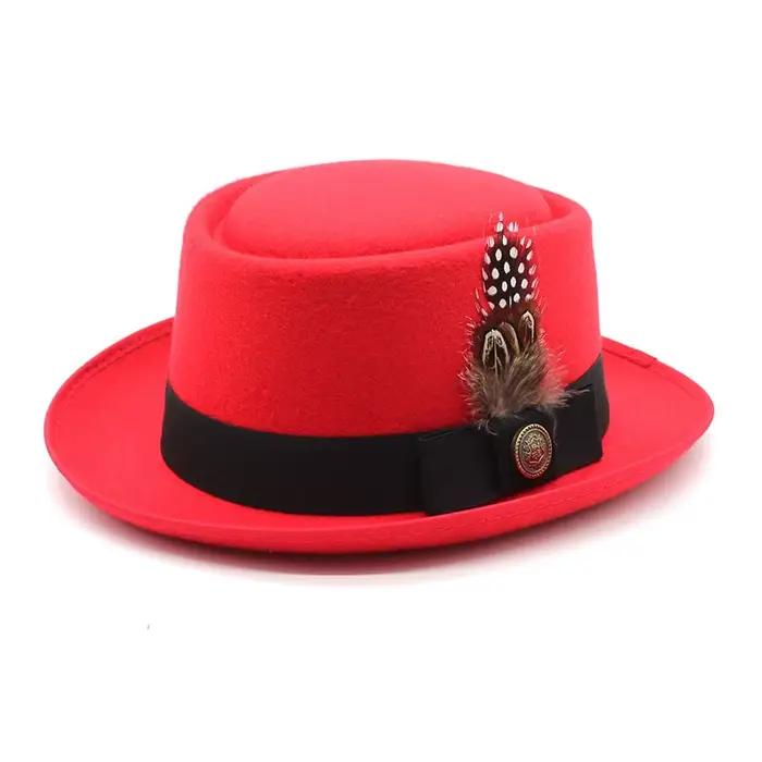 Billycock – chapeau melon en feutre à petit bord pour hommes et femmes, chapeau Fedora Hip Hop assor
