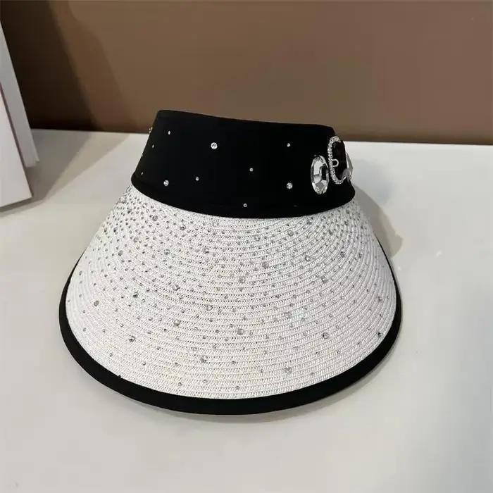 Chapeau de paille africain avec biscuits complets pour femmes, chapeau de créateur de luxe, crème so