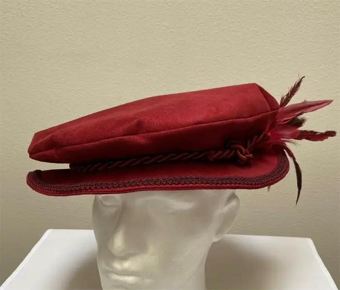 Chapeau Tudor de la Renaissance médiévale avec plumes en velours pour homme, Costumes élisabéthain, 