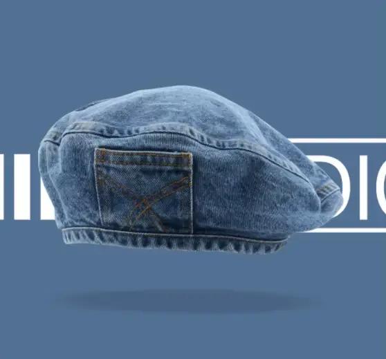 Béret en jean rétro pour femme – Chapeaux printemps-été-automne – Gorra Inglesa Hombre – Sombreros D