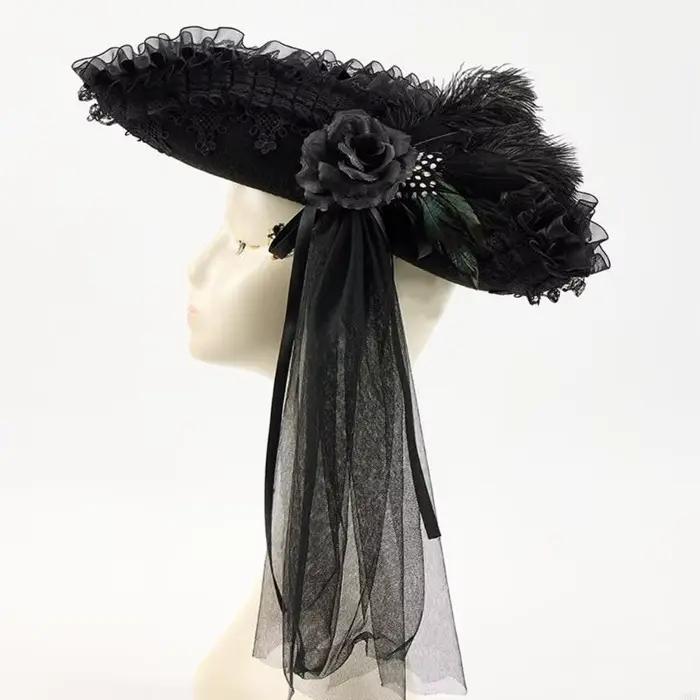 Chapeau tricorne de capitaine Pirate du 18ème siècle, avec dentelle réglable et voile Long pour Cost