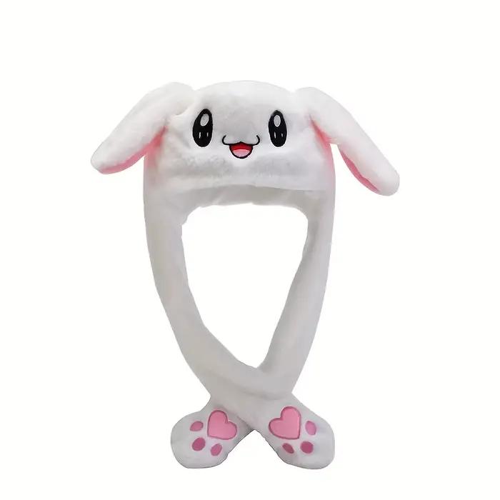 Nouveaux chapeaux en peluche pour l'automne et l'hiver, chapeaux de lapin avec oreilles mobiles, cha