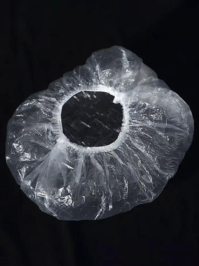 Lot de 100 bonnets de douche élastiques en plastique épaissi 42cm