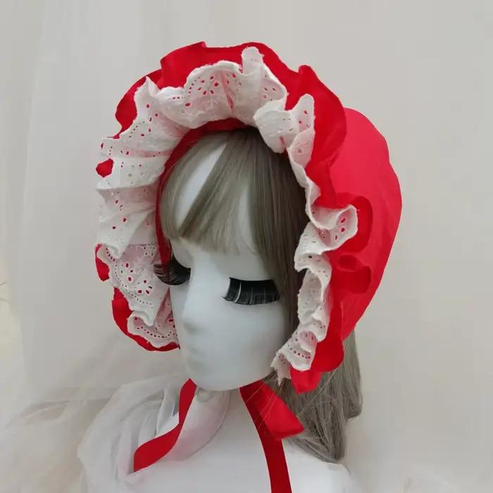 Bonnet en dentelle multicouche victorienne Vintage, chapeau gothique Lolita pour femmes et filles, c