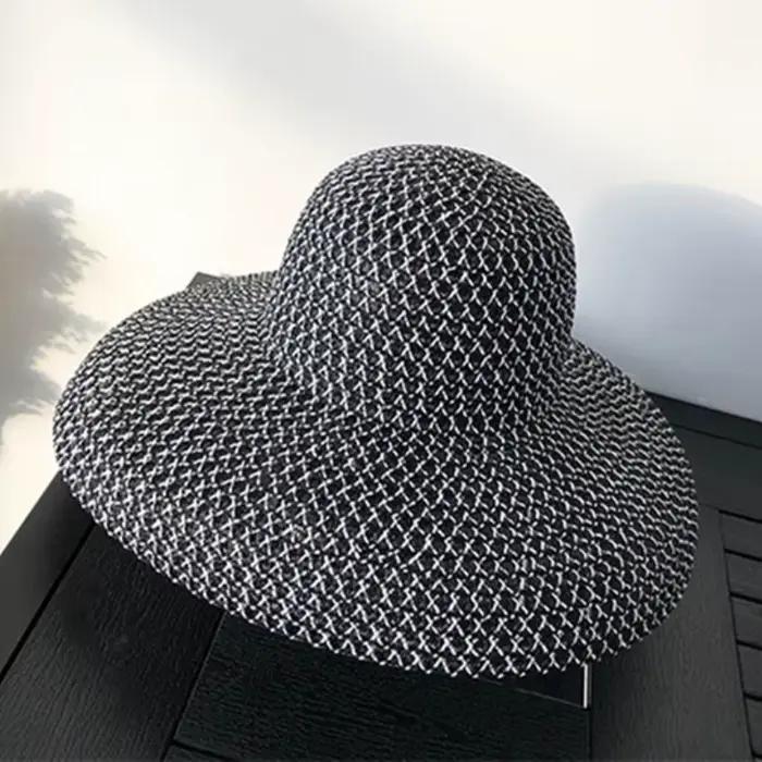 Nouveau Chapeau d'été HT3072 pour Femme, Chapeau de Soleil Vintage à Large Bord, Casquette de Plage 