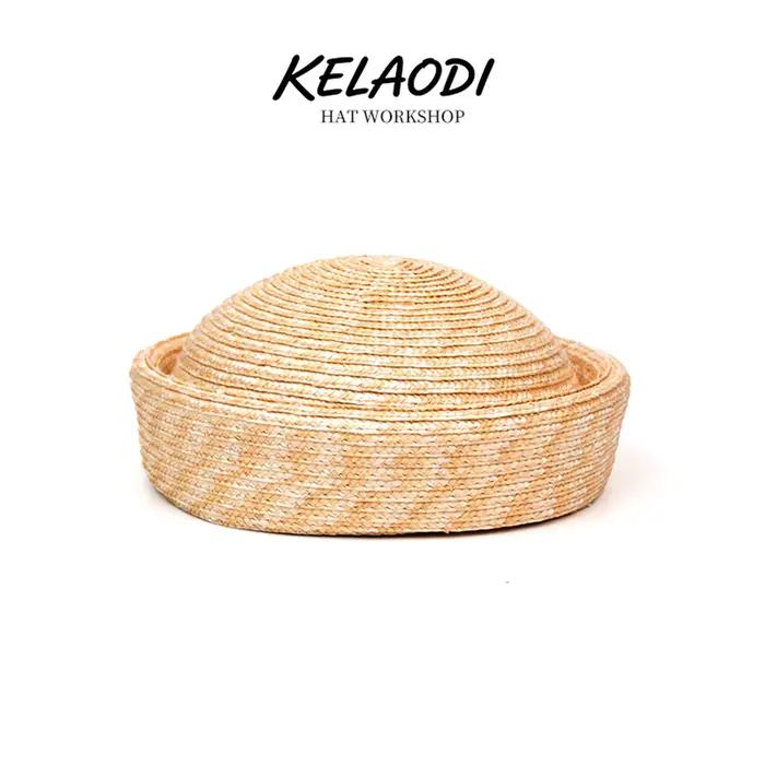 KELAODI Ins Luxury 100% Paille Naturelle, Béret pour Femme, Chapeau de Soleil Tressé à la Main à la 