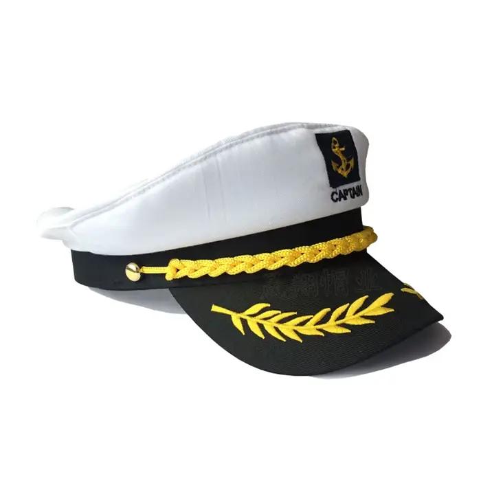 Chapeau militaire à visière de l'armée, casquette de la marine, protection solaire blanche, accessoi