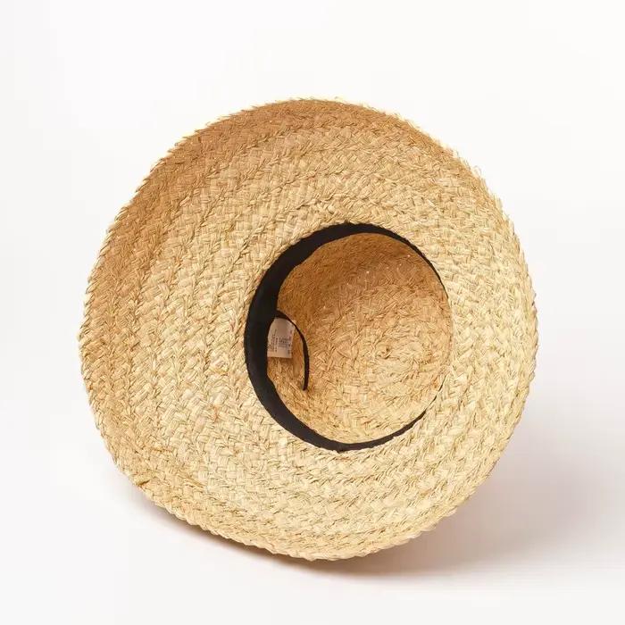 Chapeau en raphia à large bord pour femmes, chapeaux de plage pour vacances, chapeau de paille à des