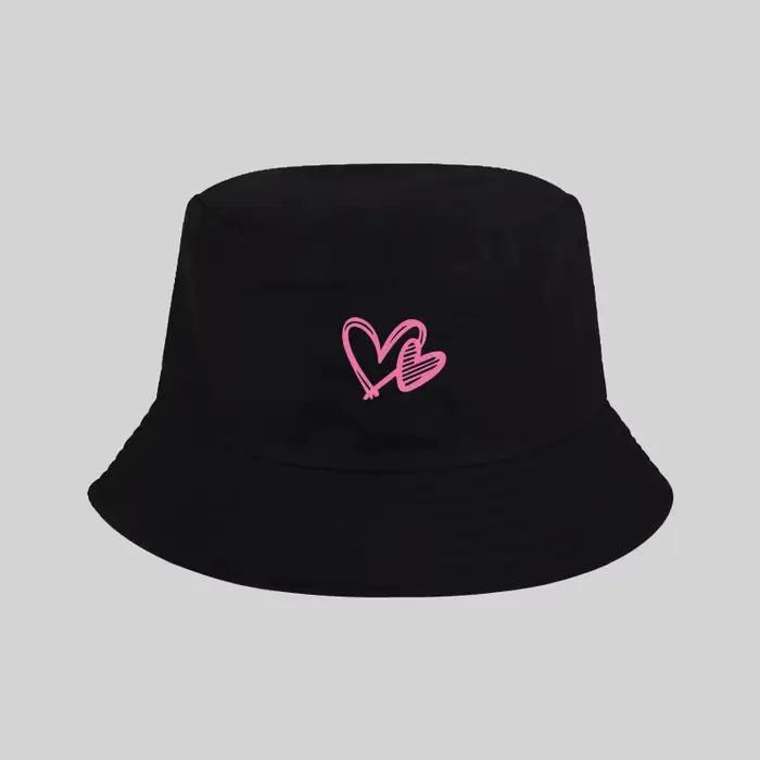 Chapeau Bob Rose Uni à Motif Cœur pour Femme – Idéal pour le Quotidien, les Voyages, les Week-ends e