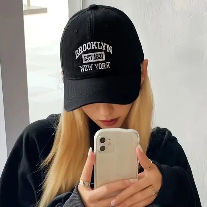 Casquette de baseball brodée avec logo Brooklyn NY réglable pour femmes et hommes, casquette de spor