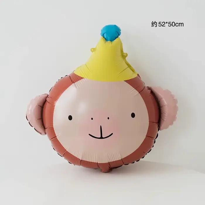 Chapeau d'anniversaire en forme d'animal de dessin animé, ballon en Film d'aluminium, chat, Lion, si