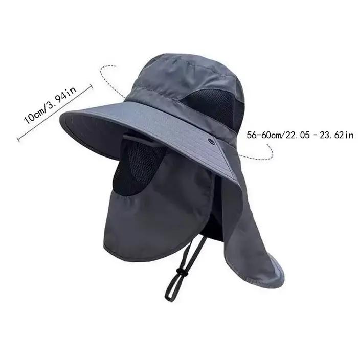 Chapeau de pêcheur avec protection pour le cou, respirant, à large bord, protection UV pour l'été, i